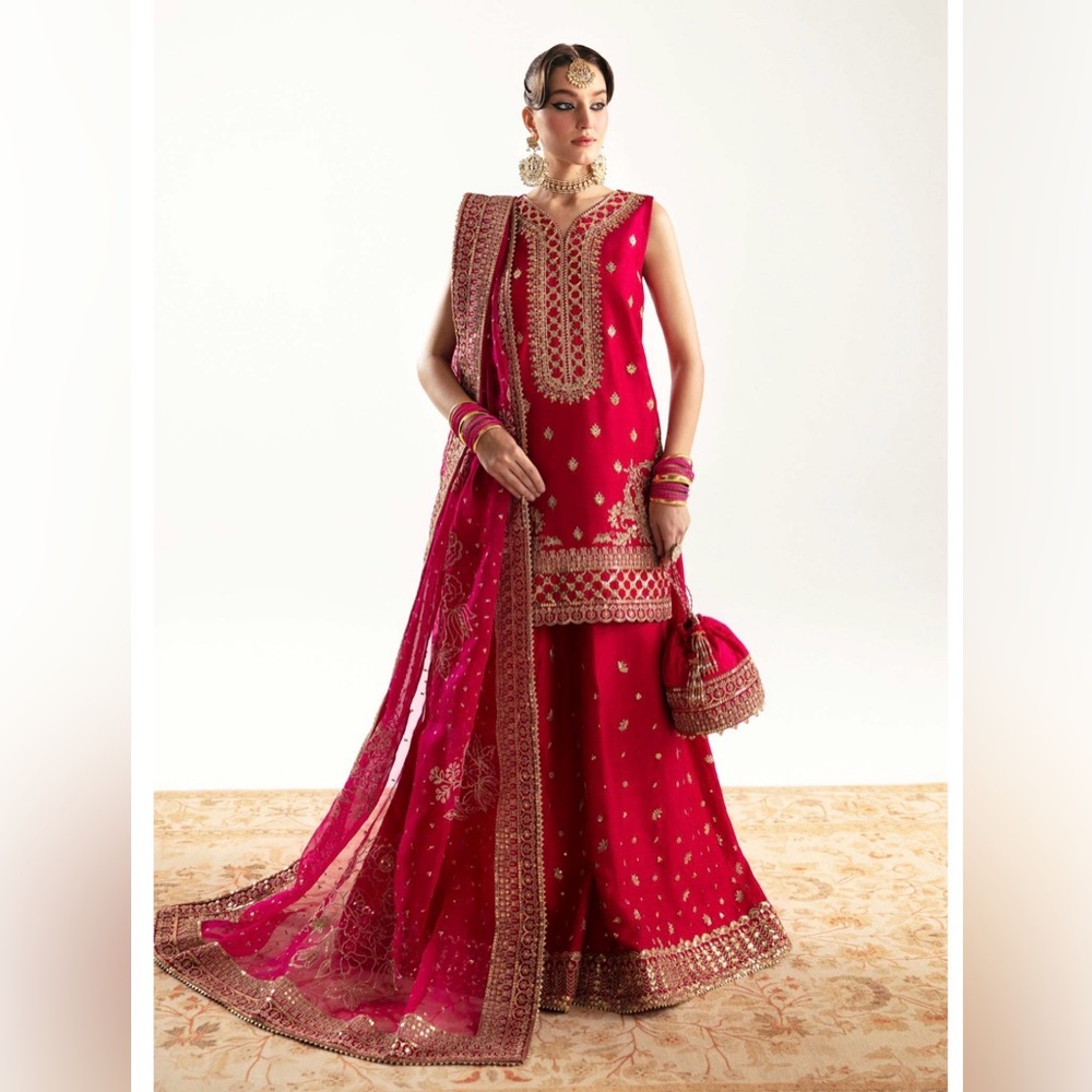 Kanwal Malik Orange Sharara Suit